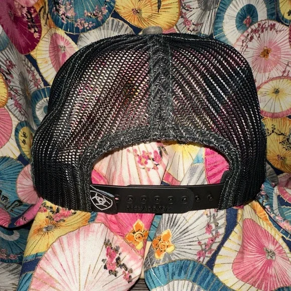 Ariat Green Richardson Camo SnapBack Hat with Flag Patch - Picture 2 of 4